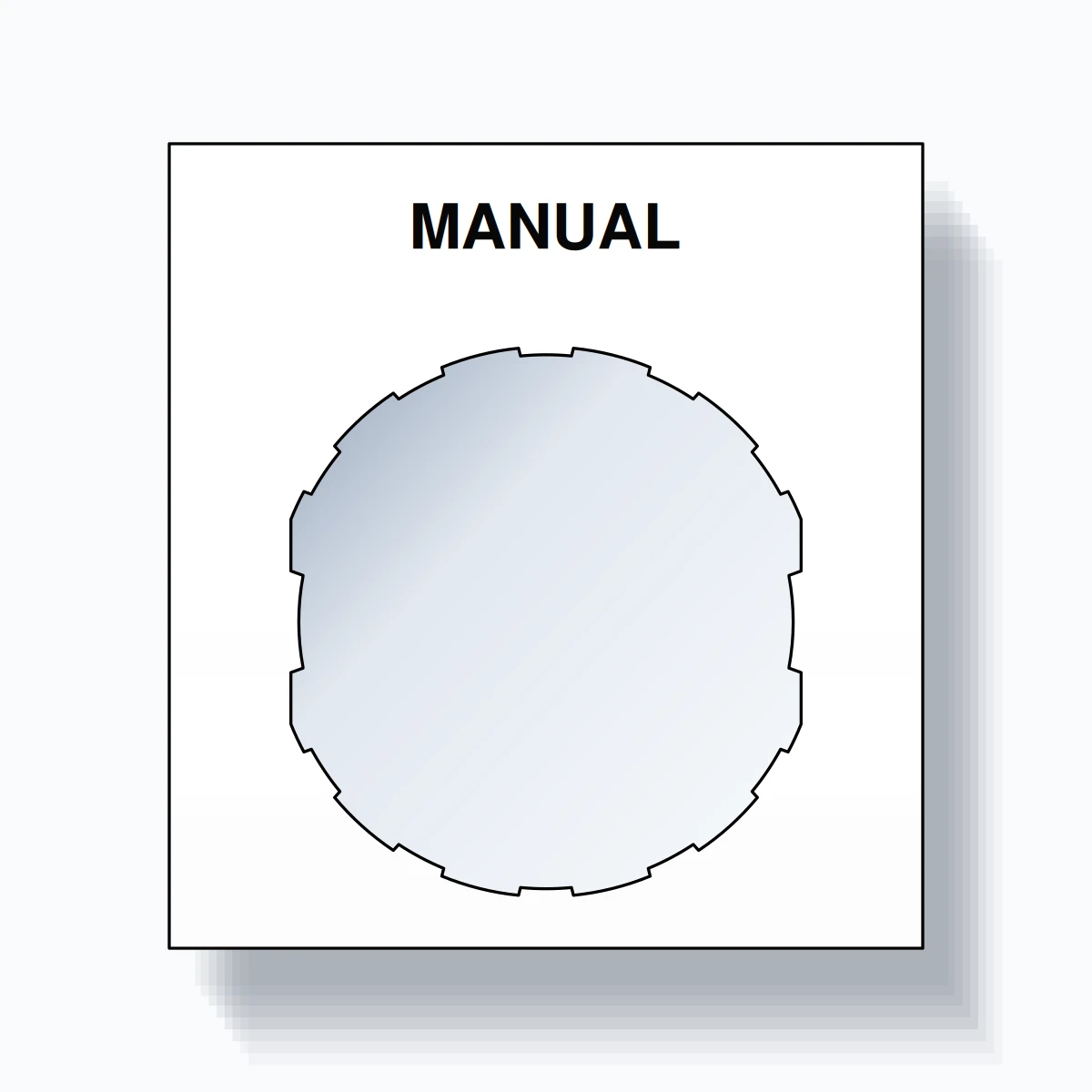 22mm Ring Tag – MANUAL, Single-Line Square, Schneider Electric Compatible, Black on White