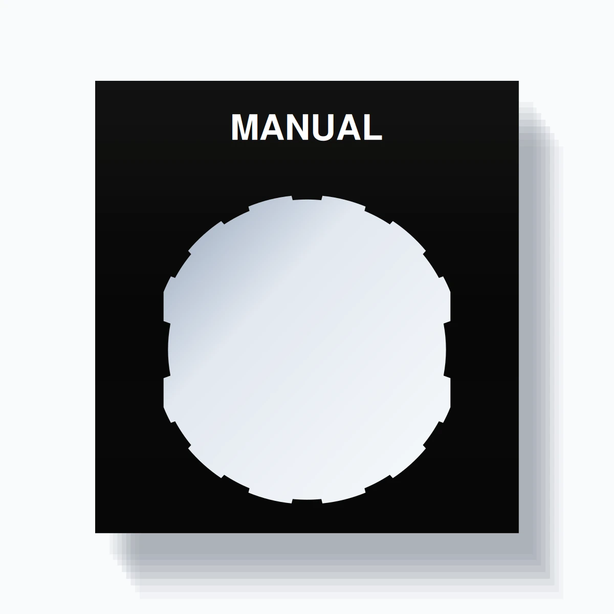 22mm Ring Tag – MANUAL, Single-Line Square, Schneider Electric Compatible, White on Black