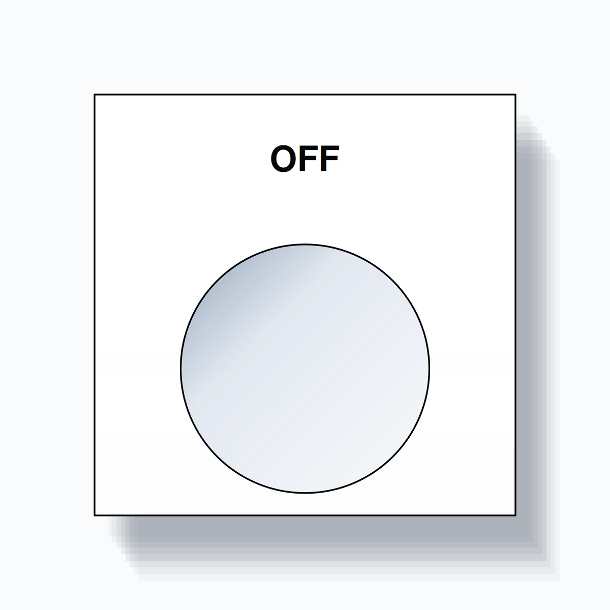 22mm Ring Tag – OFF, Single-Line Square, Black on White