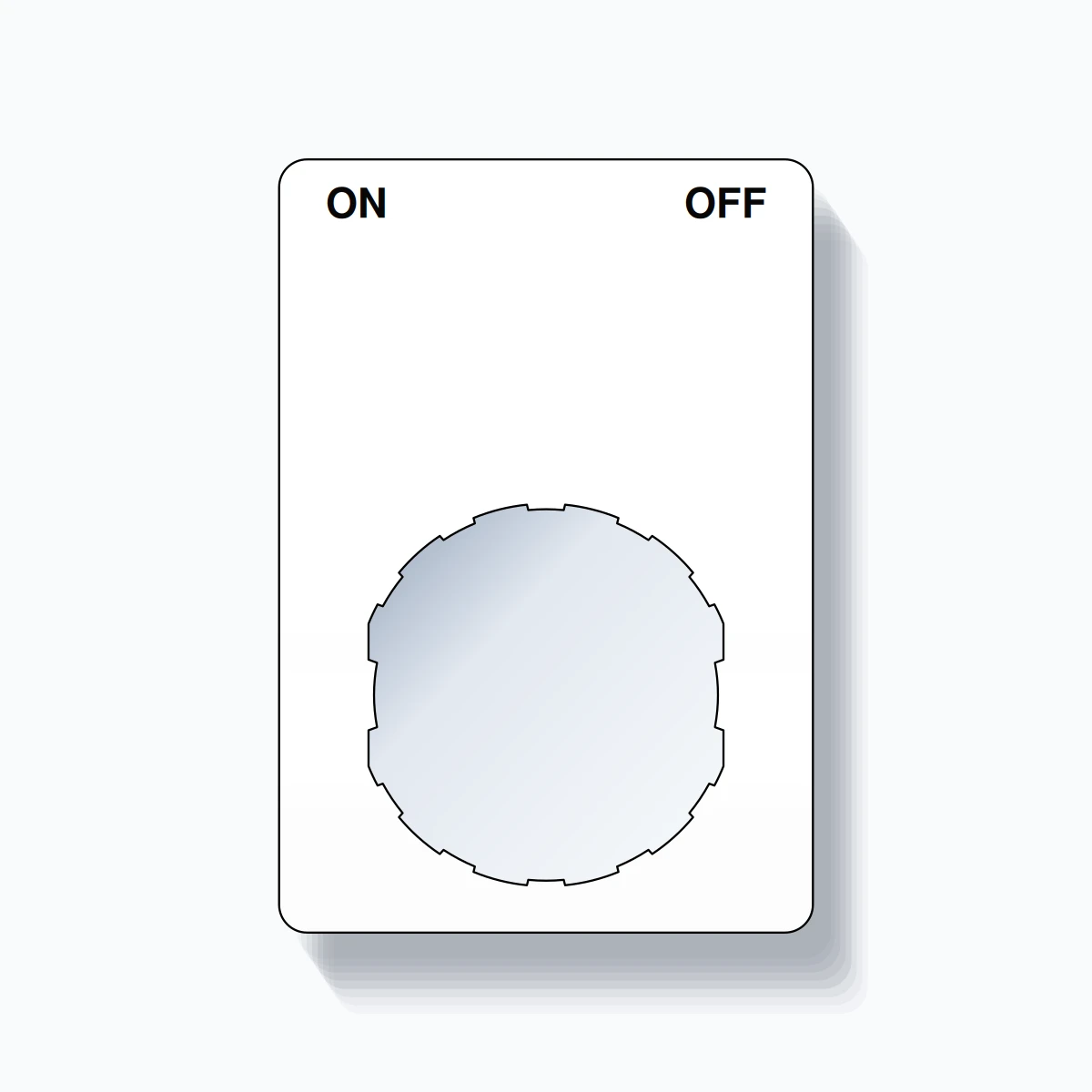 22mm Ring Tag – ON OFF, Two-Line Rounded, Schneider Electric Compatible, Black on White