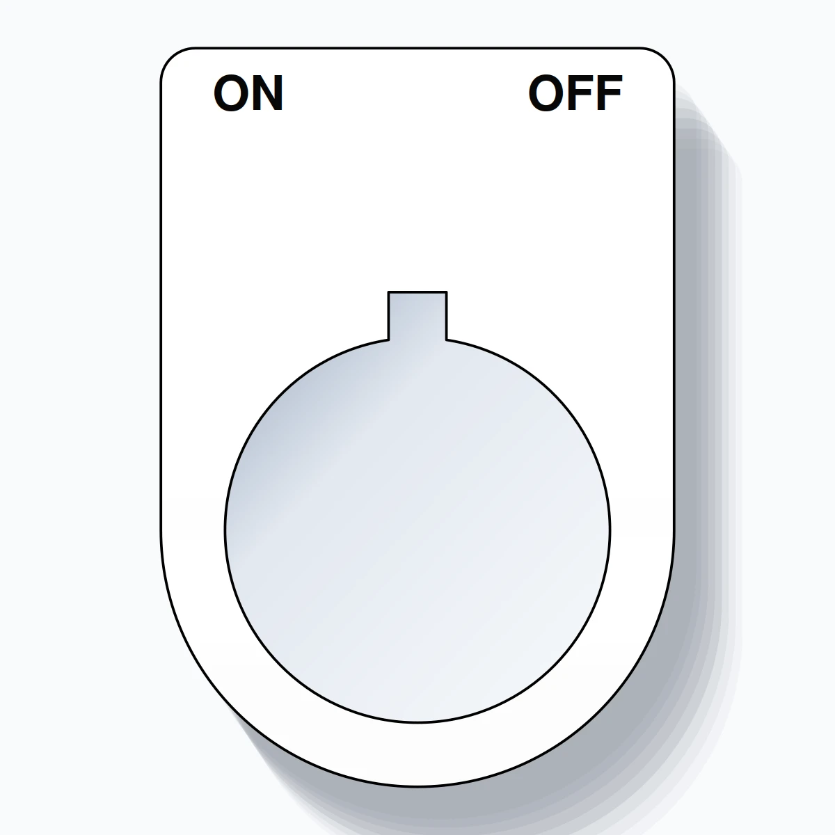 22mm Ring Tag – ON OFF, Two-Line Slim, Allen-Bradley Compatible, Black on White