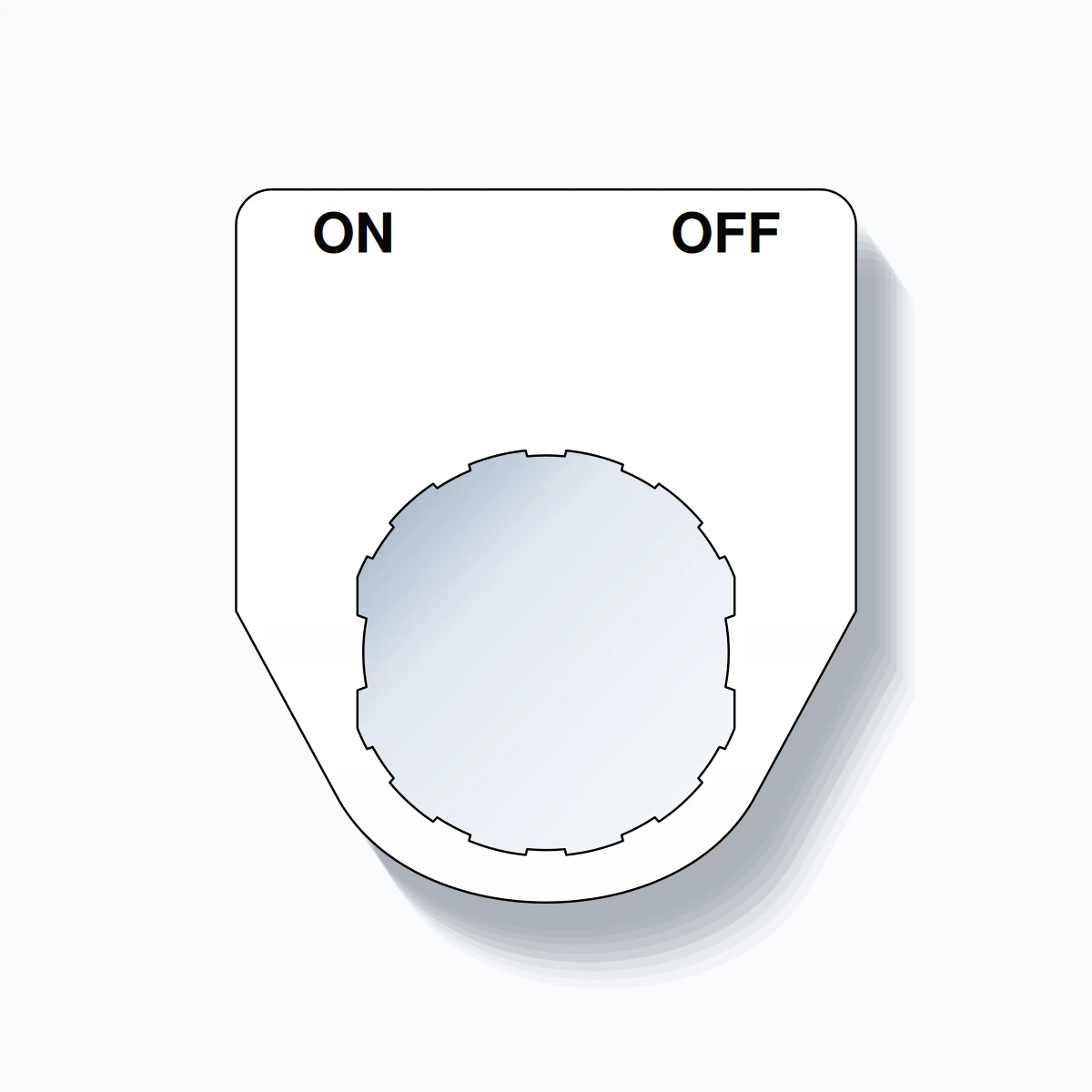 22mm Ring Tag – ON OFF, Two-Line Traditional, Schneider Electric Compatible, Black on White