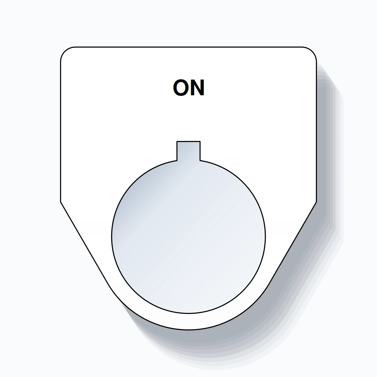 22mm Ring Tag – ON, Single-Line Traditional, Allen-Bradley Compatible, Black on White