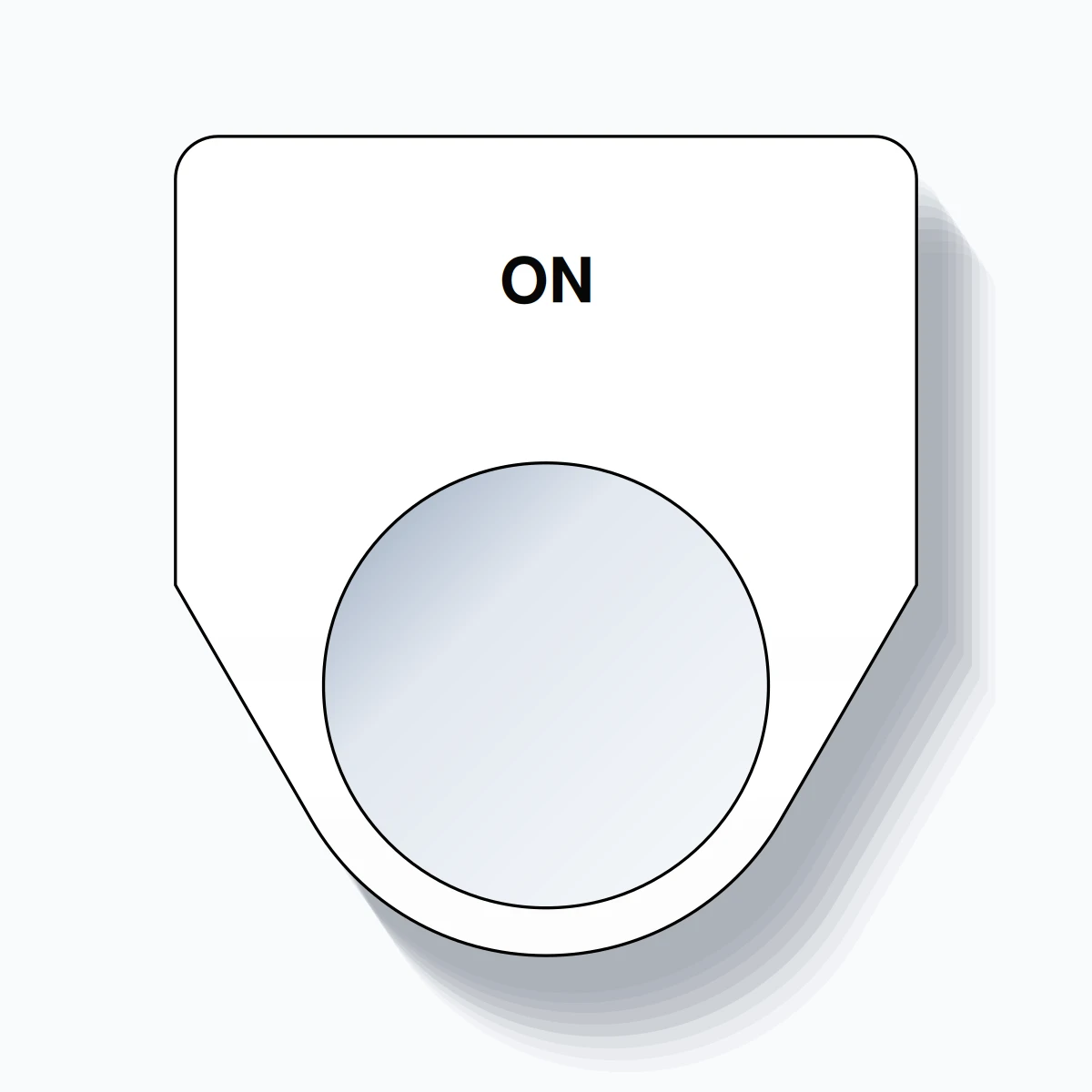 22mm Ring Tag – ON, Single-Line Traditional, Black on White