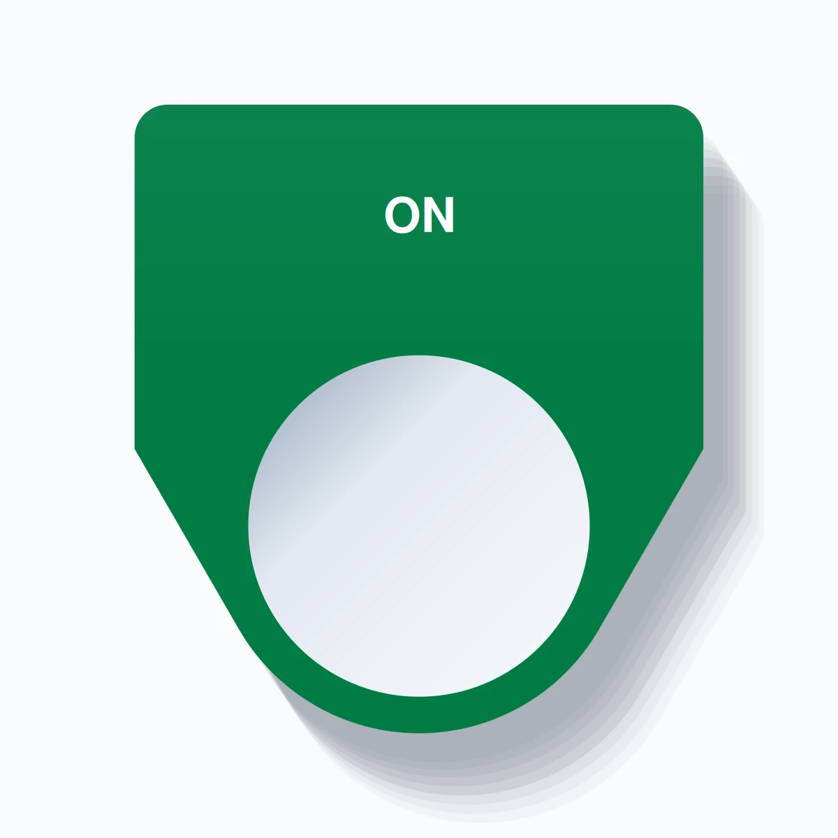 22mm Ring Tag – ON, Single-Line Traditional, White on Green