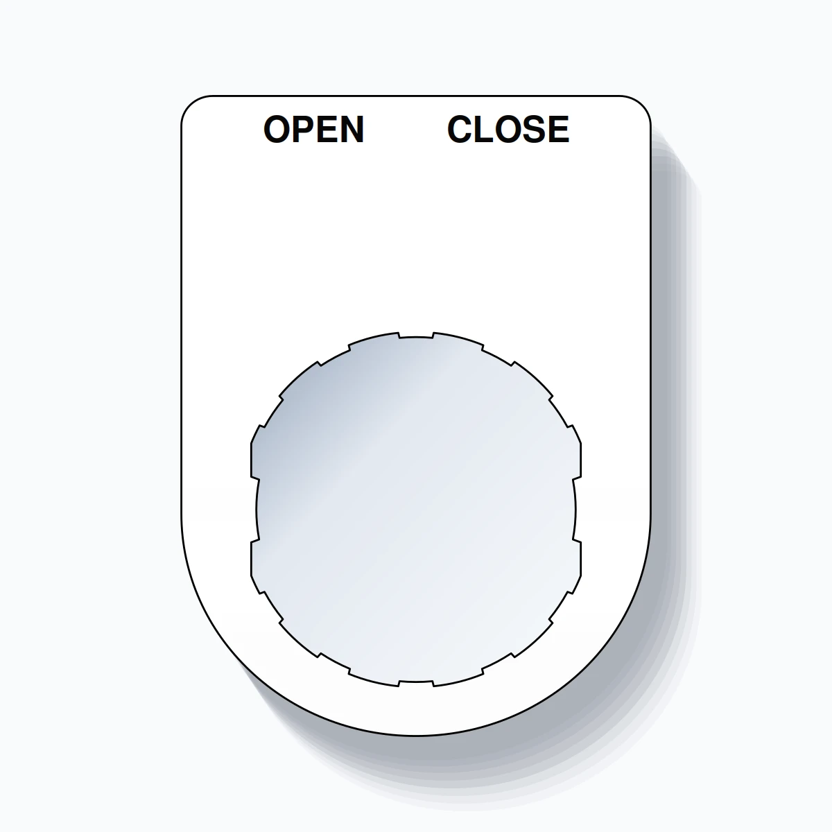 22mm Ring Tag – OPEN CLOSE, Two-Line Slim, Schneider Electric Compatible, Black on White