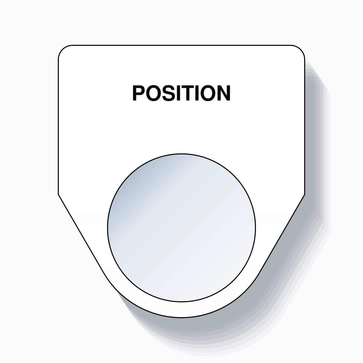 22mm Ring Tag – POSITION, Single-Line Traditional, Black on White