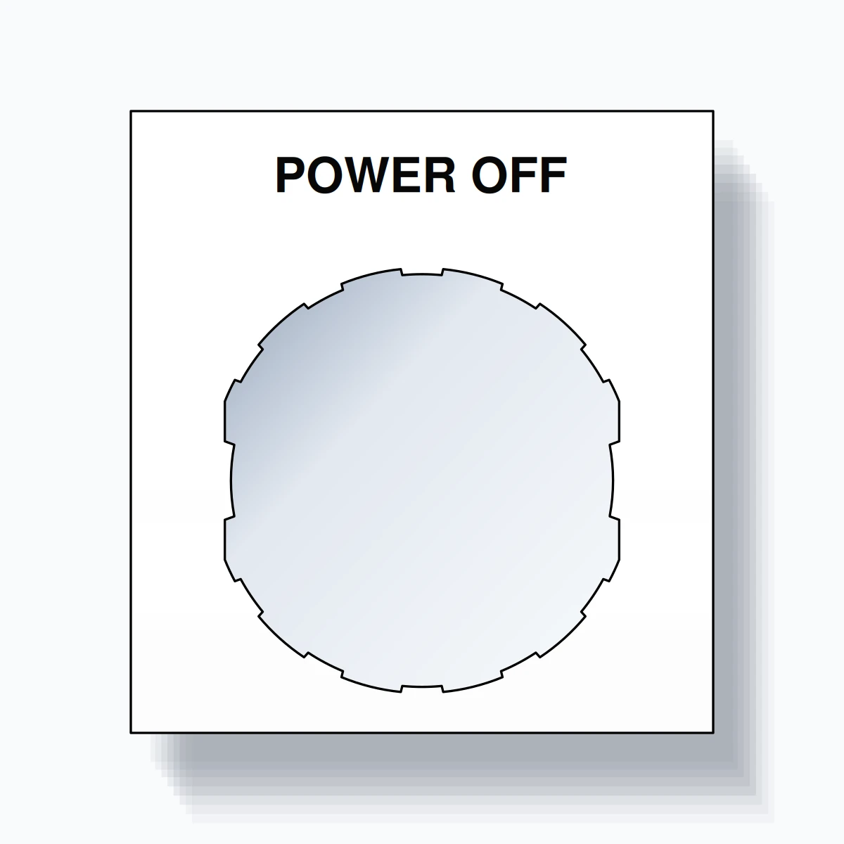 22mm Ring Tag – POWER OFF, Single-Line Square, Schneider Electric Compatible, Black on White