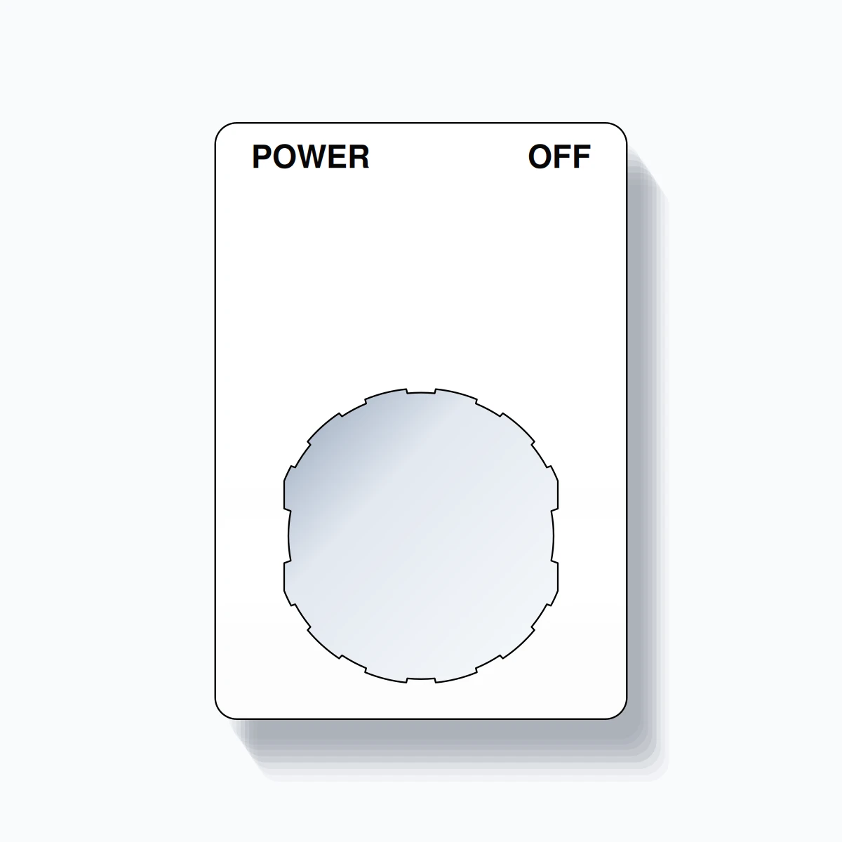 22mm Ring Tag – POWER OFF, Two-Line Rounded, Schneider Electric Compatible, Black on White