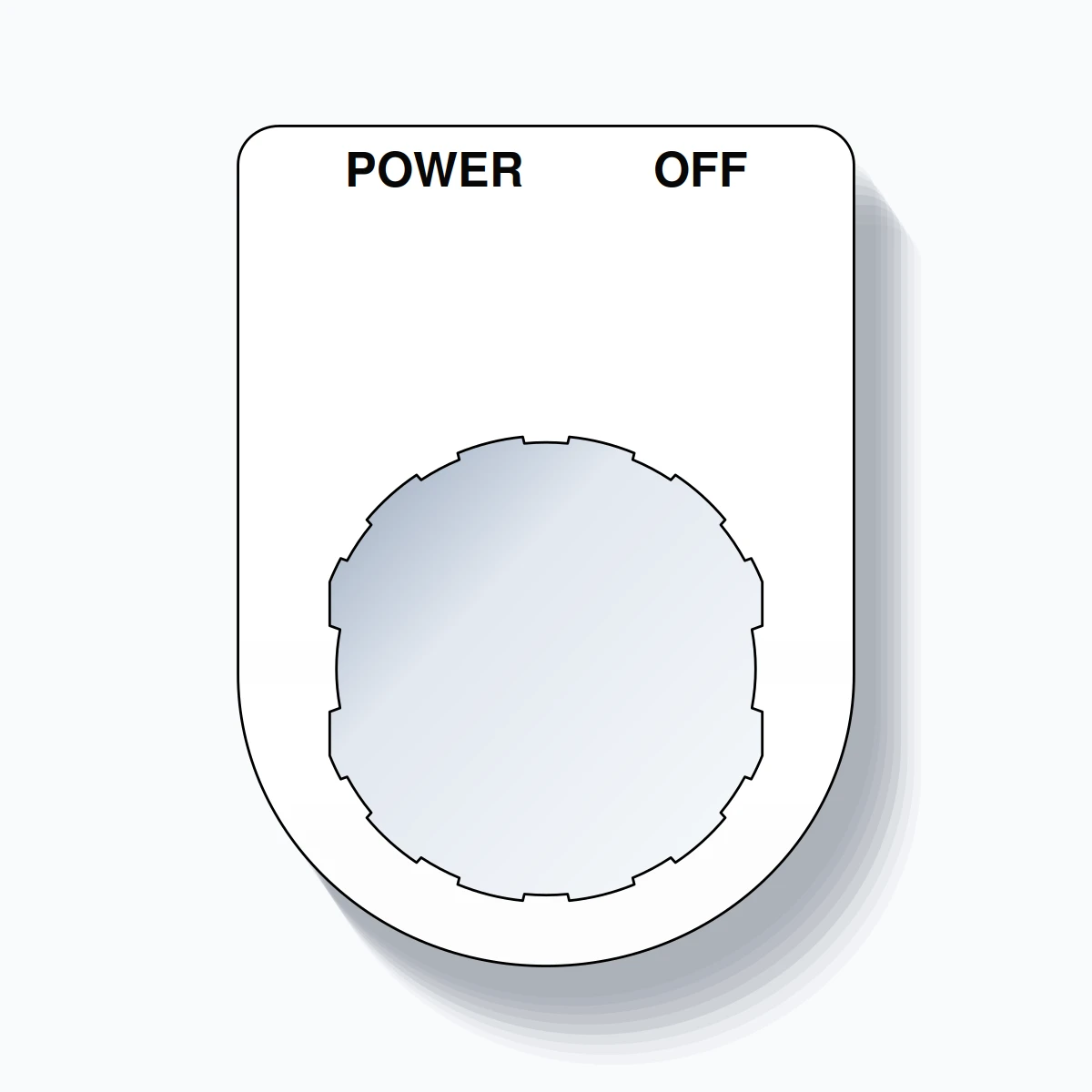 22mm Ring Tag – POWER OFF, Two-Line Slim, Schneider Electric Compatible, Black on White