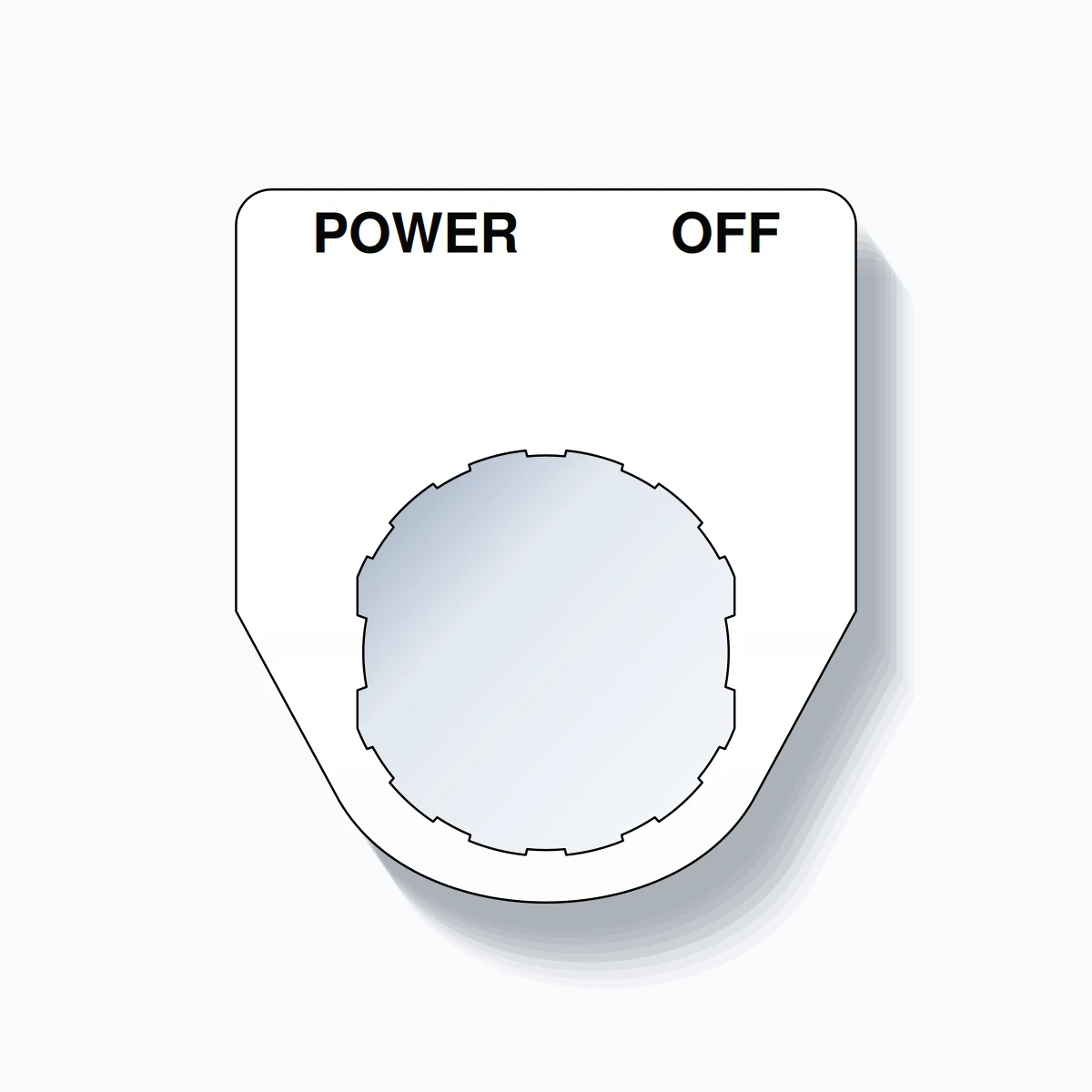 22mm Ring Tag – POWER OFF, Two-Line Traditional, Schneider Electric Compatible, Black on White