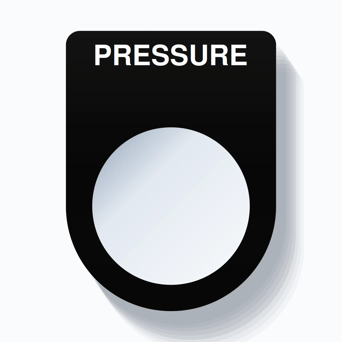 22mm Ring Tag – PRESSURE, Single-Line Slim, White on Black