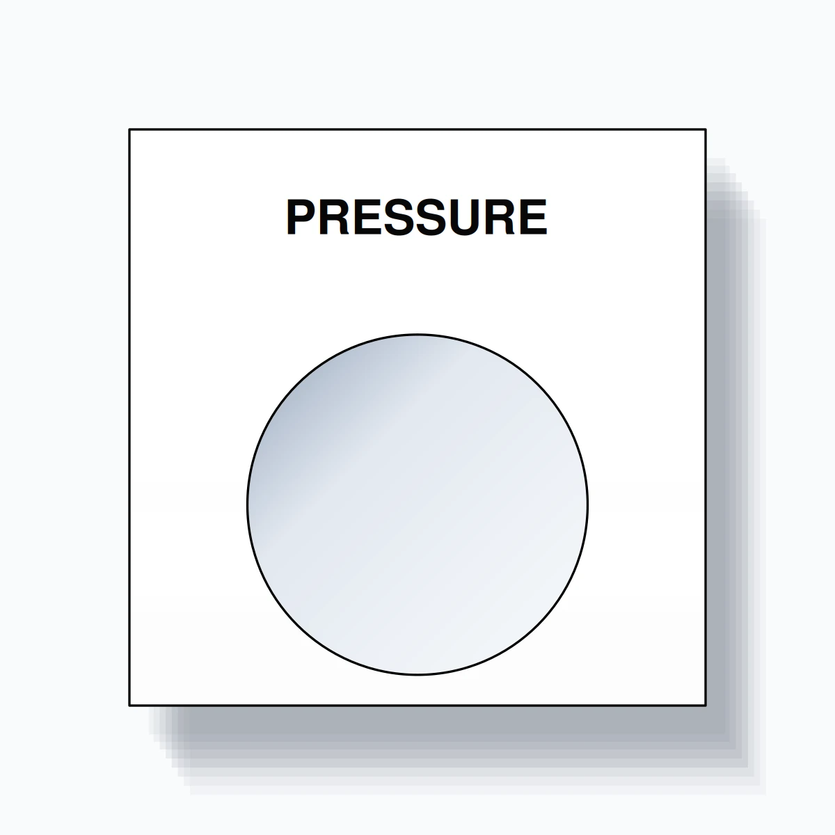 22mm Ring Tag – PRESSURE, Single-Line Square, Black on White