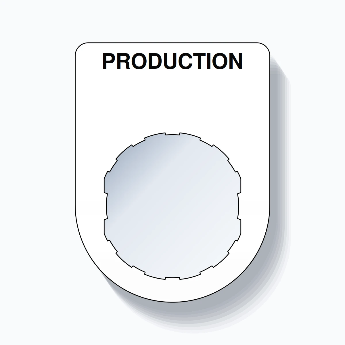 22mm Ring Tag – PRODUCTION, Single-Line Slim, Schneider Electric Compatible, Black on White