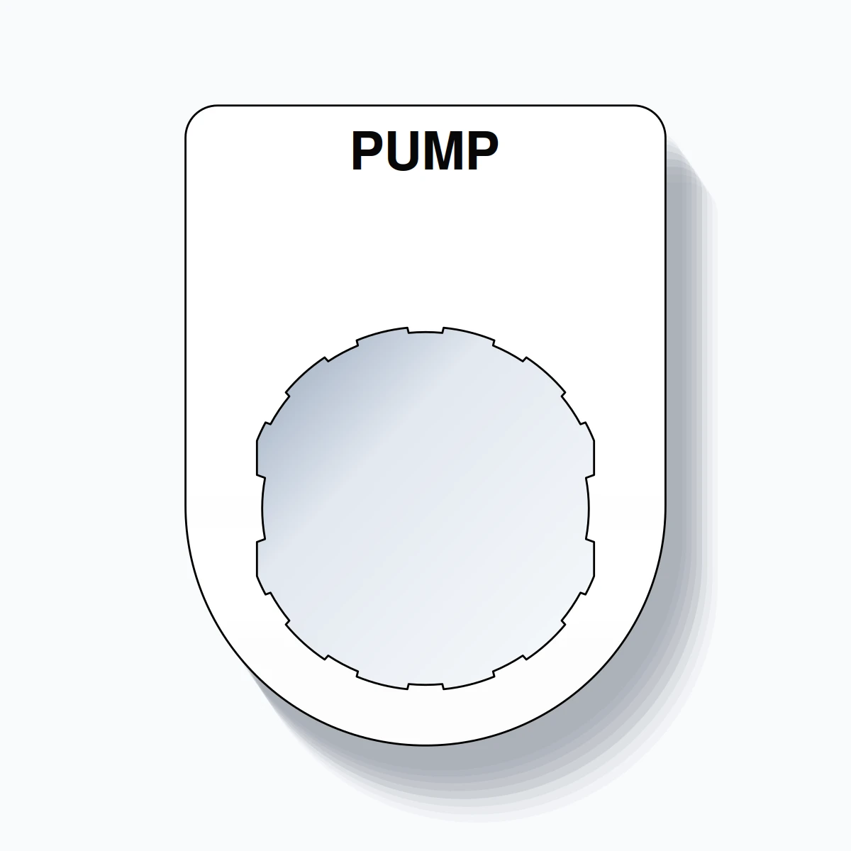 22mm Ring Tag – PUMP, Single-Line Slim, Schneider Electric Compatible, Black on White