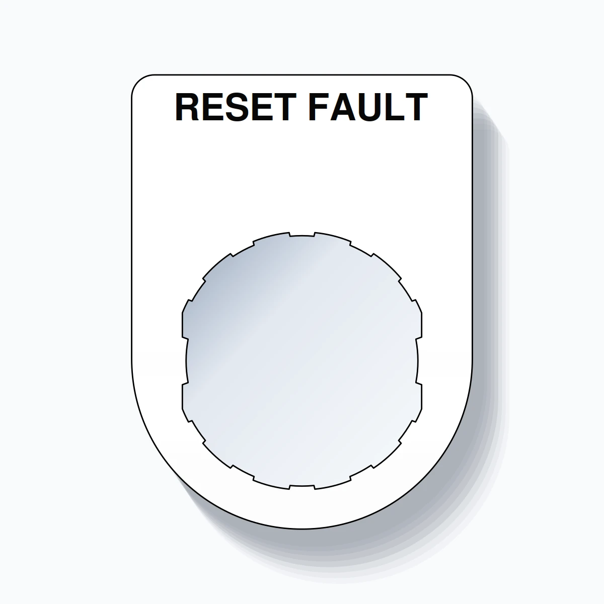 22mm Ring Tag – RESET FAULT, Single-Line Slim, Schneider Electric Compatible, Black on White