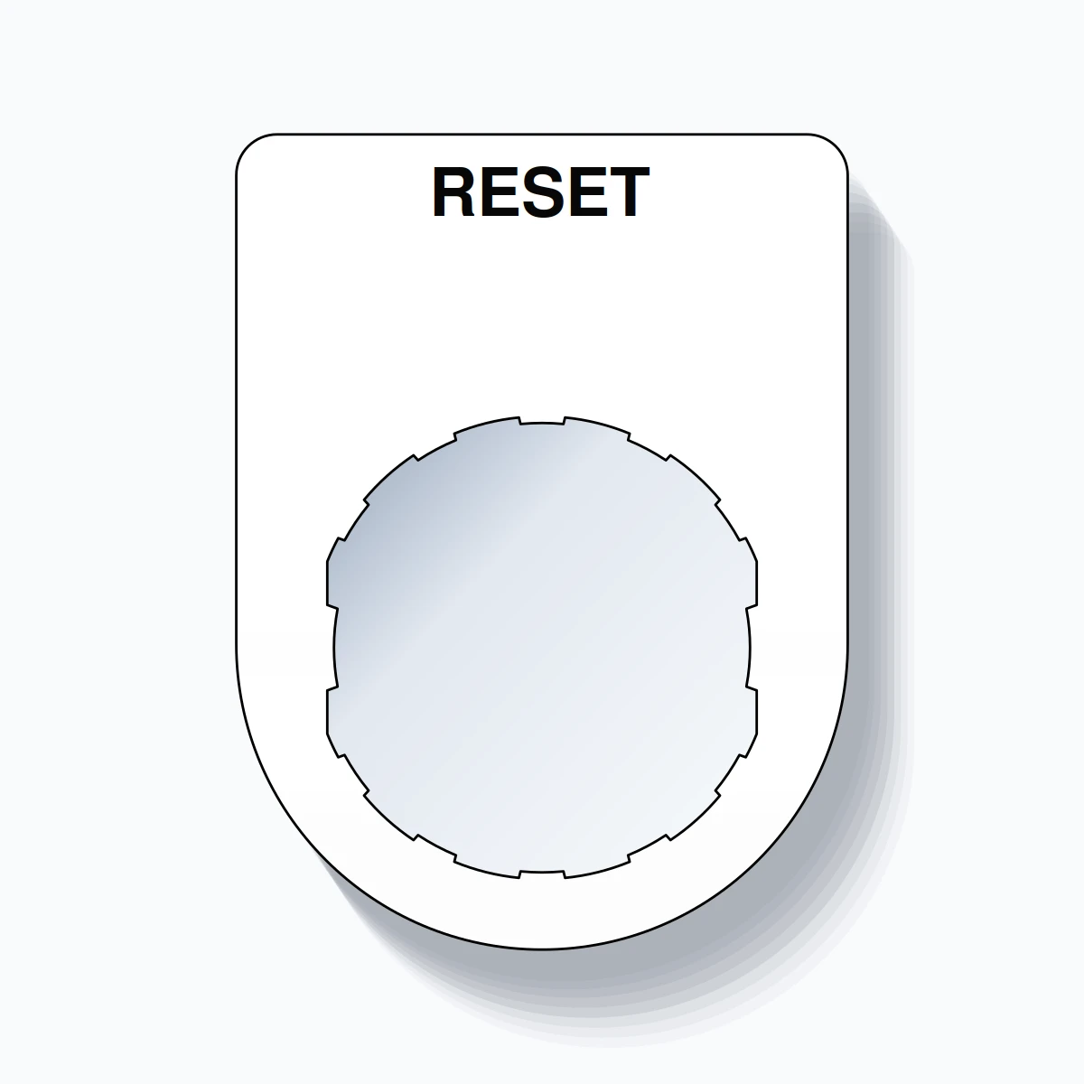 22mm Ring Tag – RESET, Single-Line Slim, Schneider Electric Compatible, Black on White