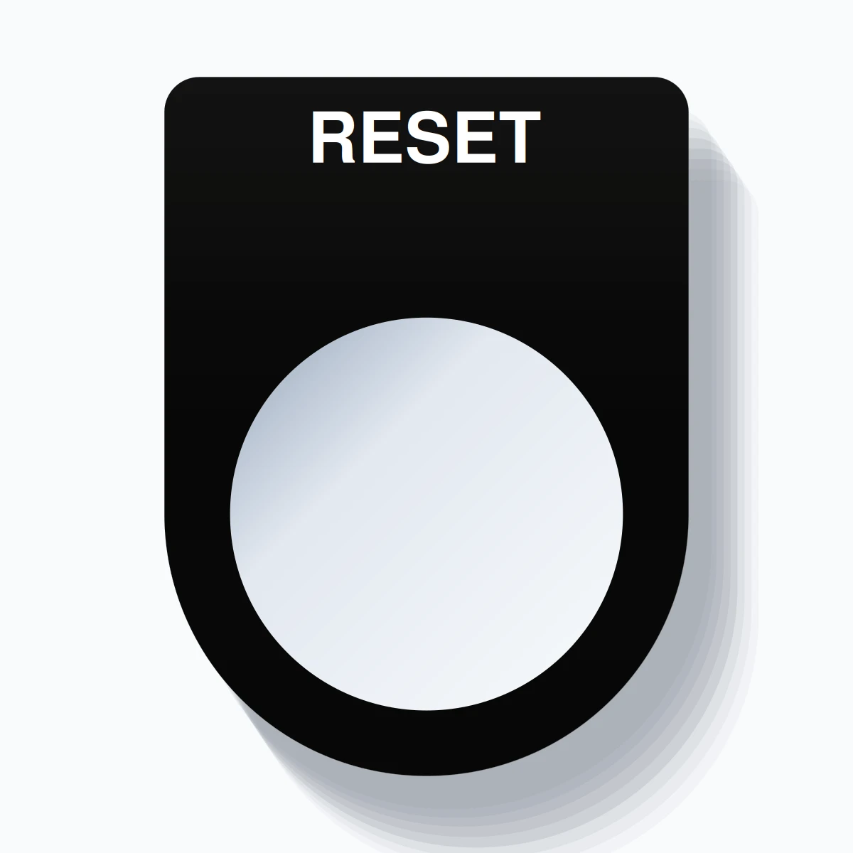 22mm Ring Tag – RESET, Single-Line Slim, White on Black