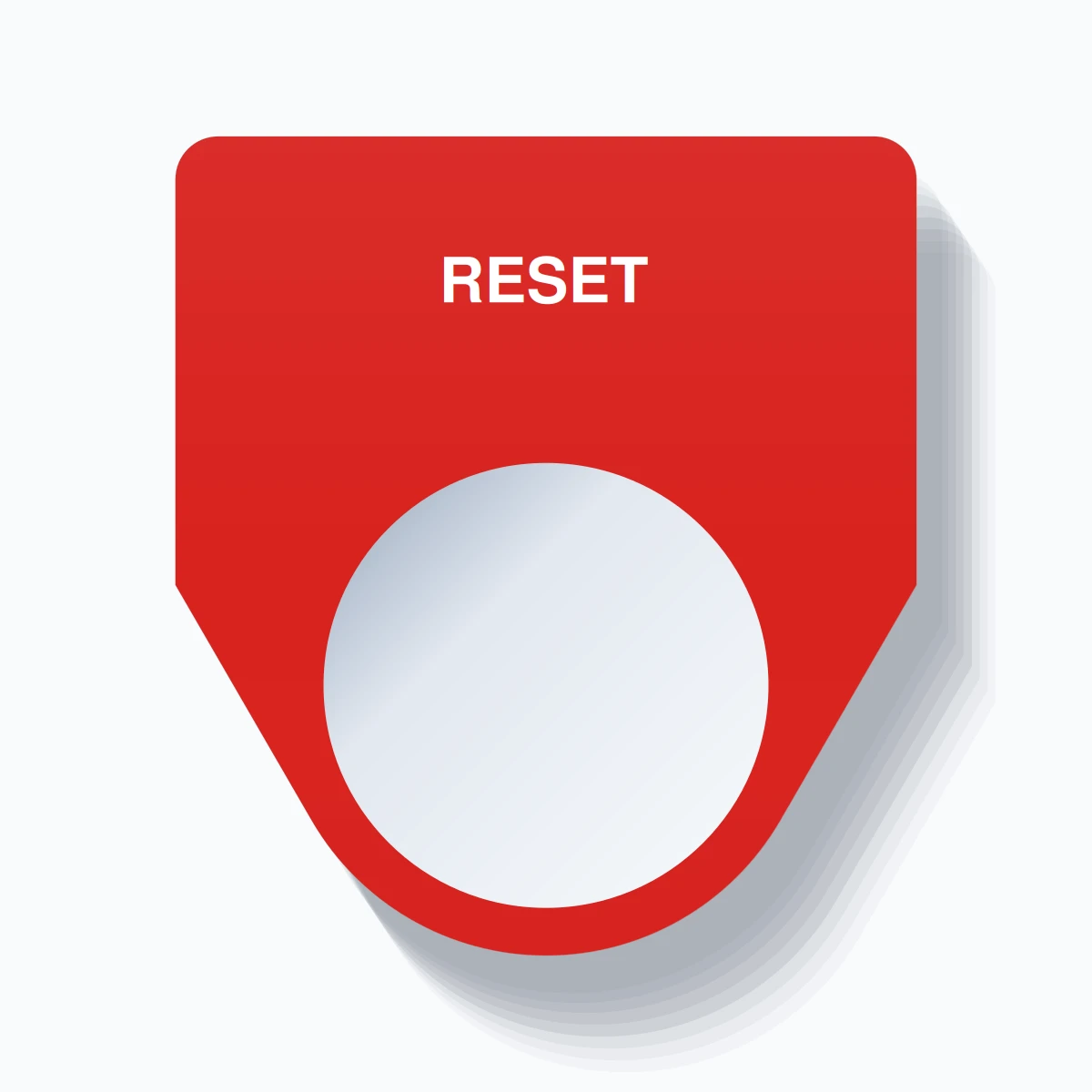 22mm Ring Tag – RESET, Single-Line Traditional, White on Red