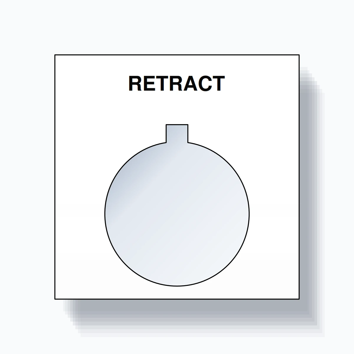 22mm Ring Tag – RETRACT, Single-Line Square, Allen-Bradley Compatible, Black on White