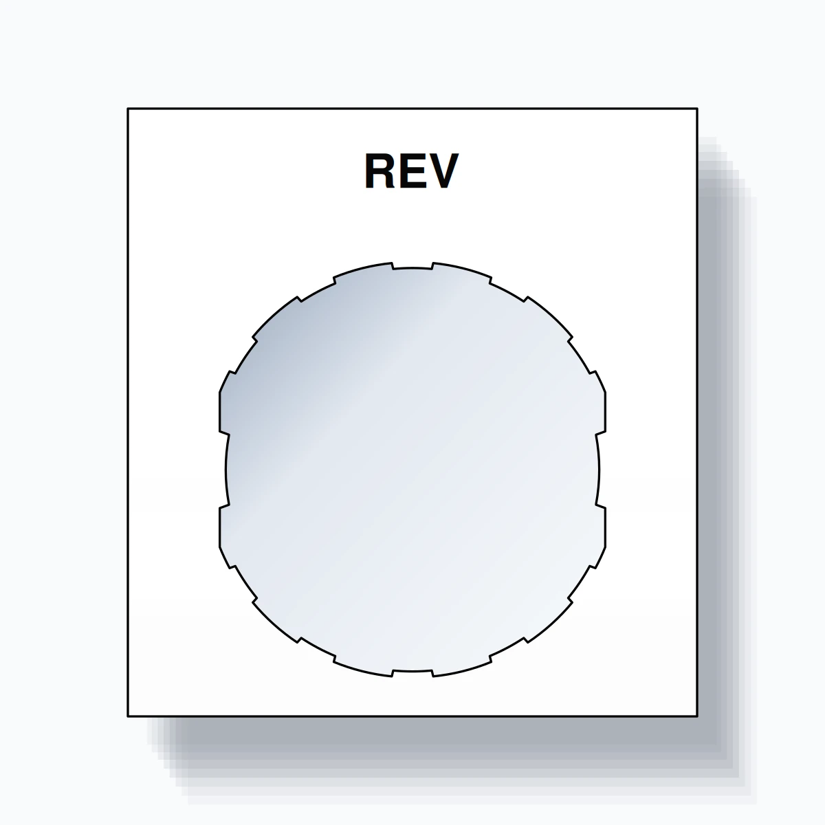 22mm Ring Tag – REV, Single-Line Square, Schneider Electric Compatible, Black on White