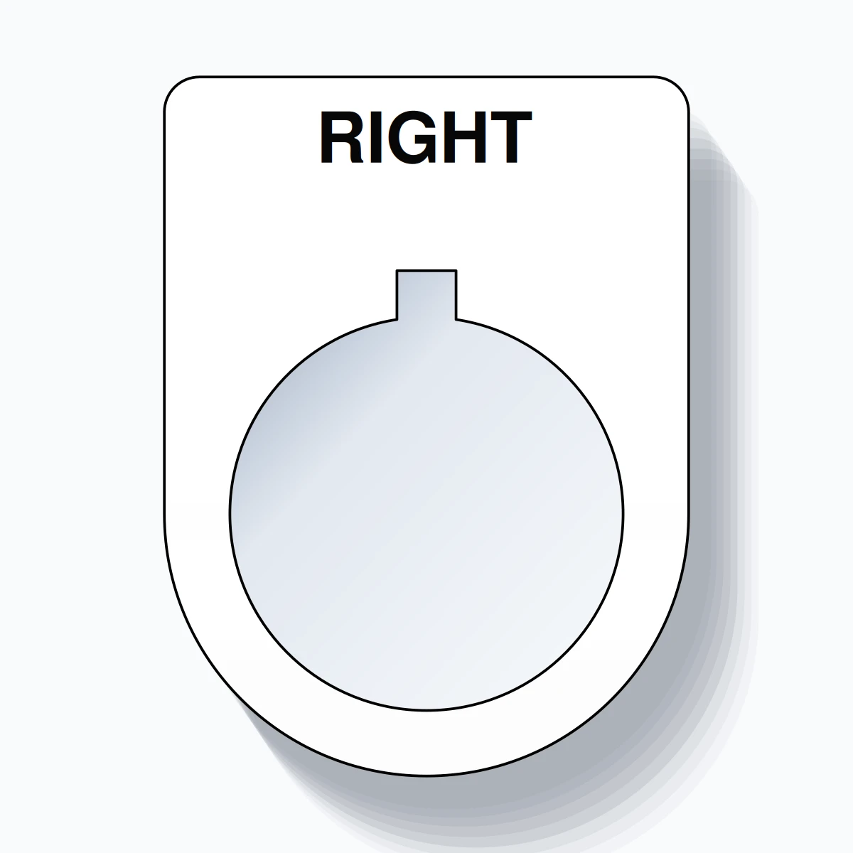 22mm Ring Tag – RIGHT, Single-Line Slim, Allen-Bradley Compatible, Black on White