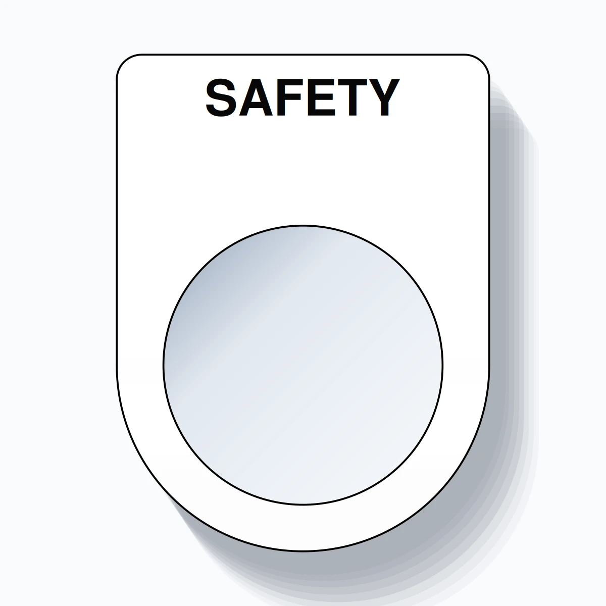 22mm Ring Tag – SAFETY, Single-Line Slim, Black on White