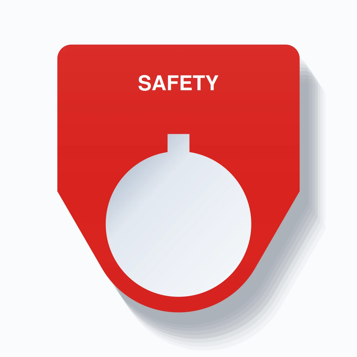 22mm Ring Tag – SAFETY, Single-Line Traditional, Allen-Bradley Compatible, White on Red