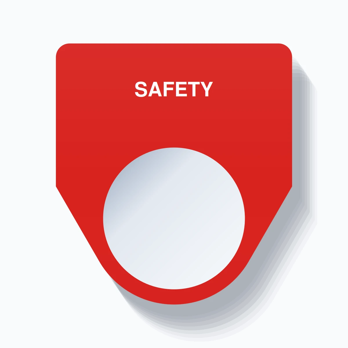 22mm Ring Tag – SAFETY, Single-Line Traditional, White on Red