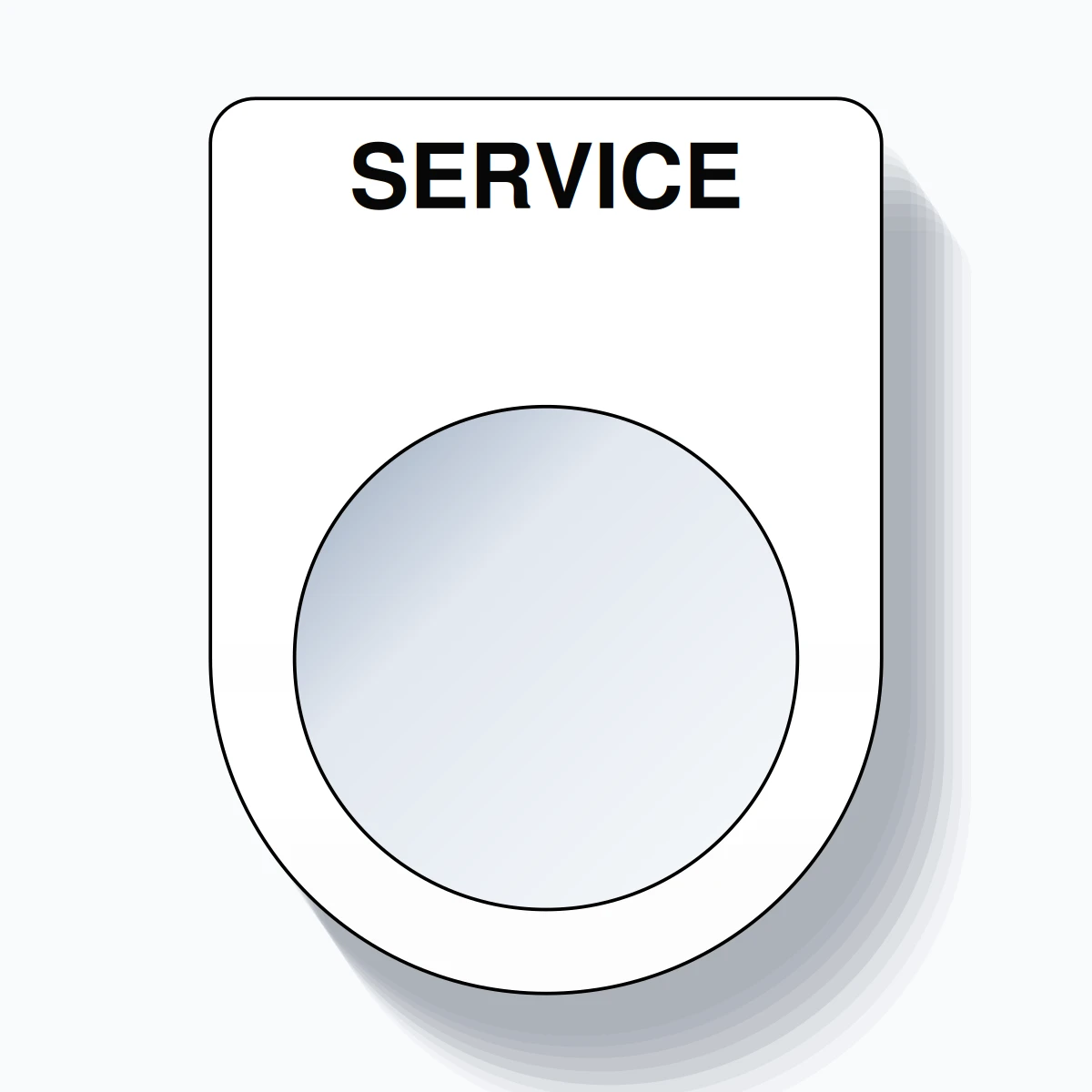 22mm Ring Tag – SERVICE, Single-Line Slim, Black on White