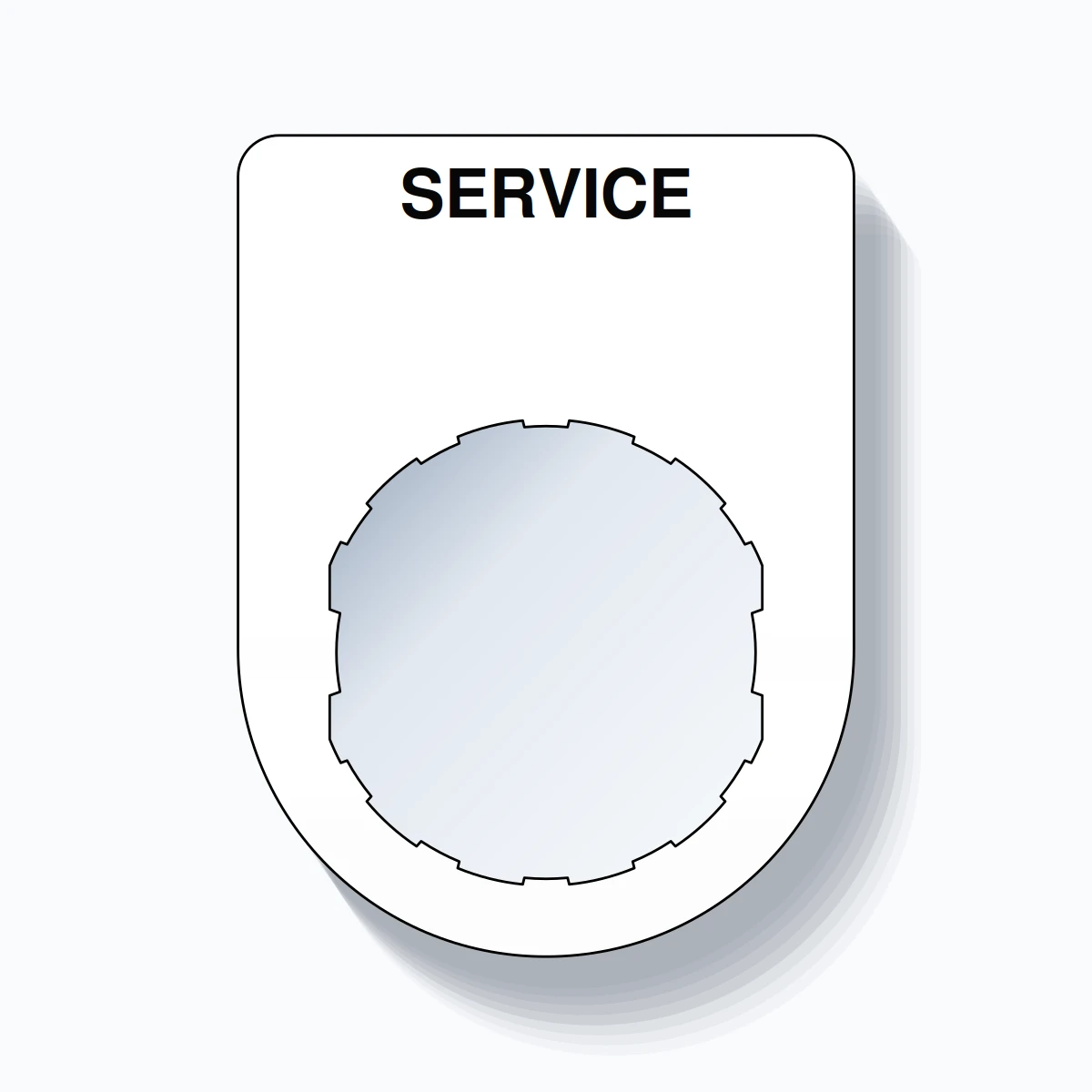 22mm Ring Tag – SERVICE, Single-Line Slim, Schneider Electric Compatible, Black on White