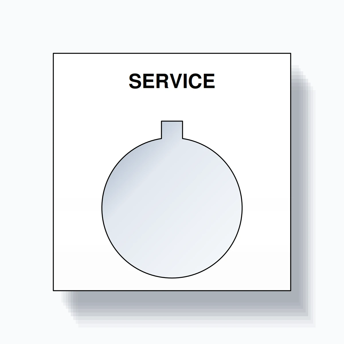 22mm Ring Tag – SERVICE, Single-Line Square, Allen-Bradley Compatible, Black on White