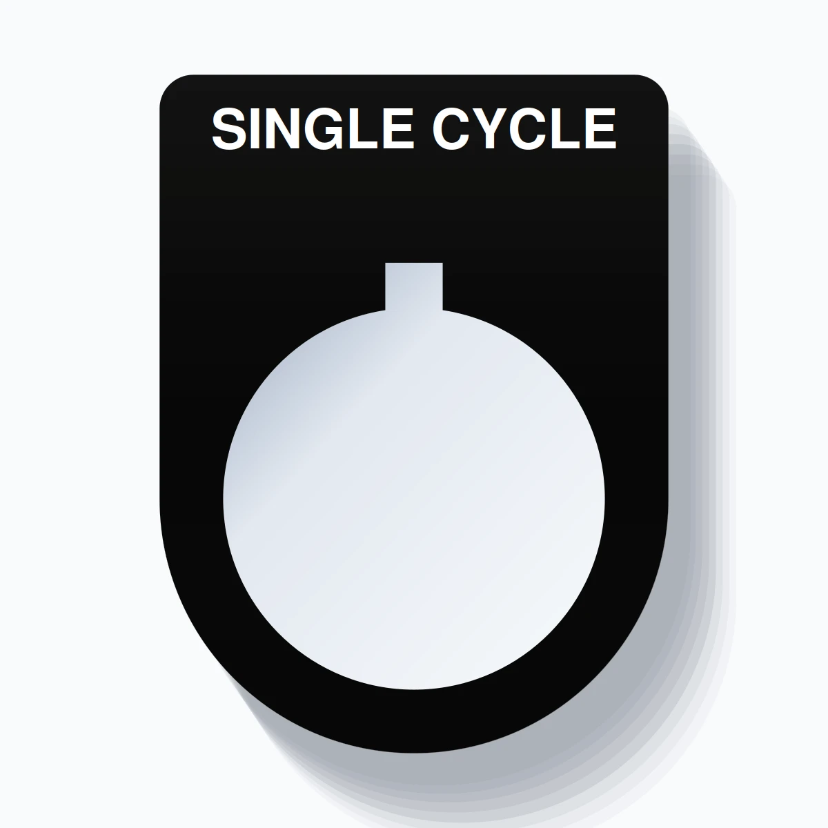 22mm Ring Tag – SINGLE CYCLE, Single-Line Slim, Allen-Bradley Compatible, White on Black