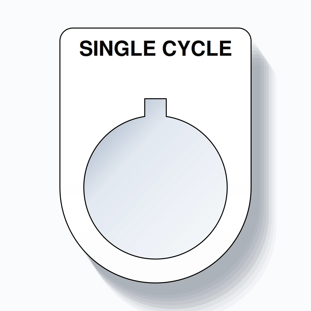 22mm Ring Tag – SINGLE CYCLE, Single-Line Slim, Allen-Bradley Compatible, Black on White