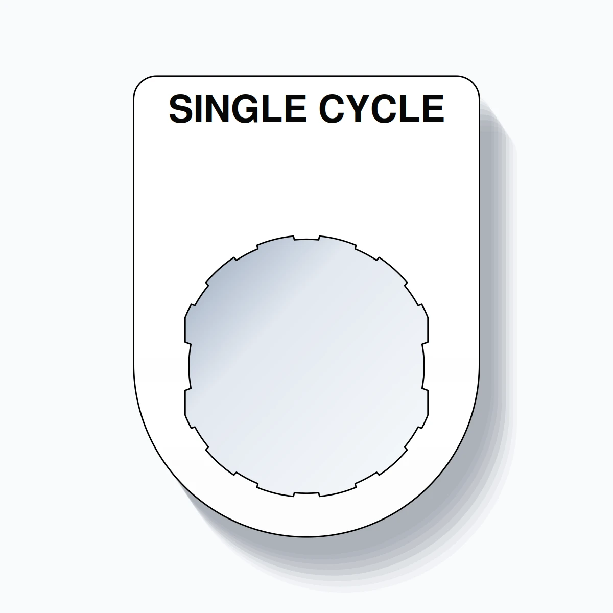 22mm Ring Tag – SINGLE CYCLE, Single-Line Slim, Schneider Electric Compatible, Black on White