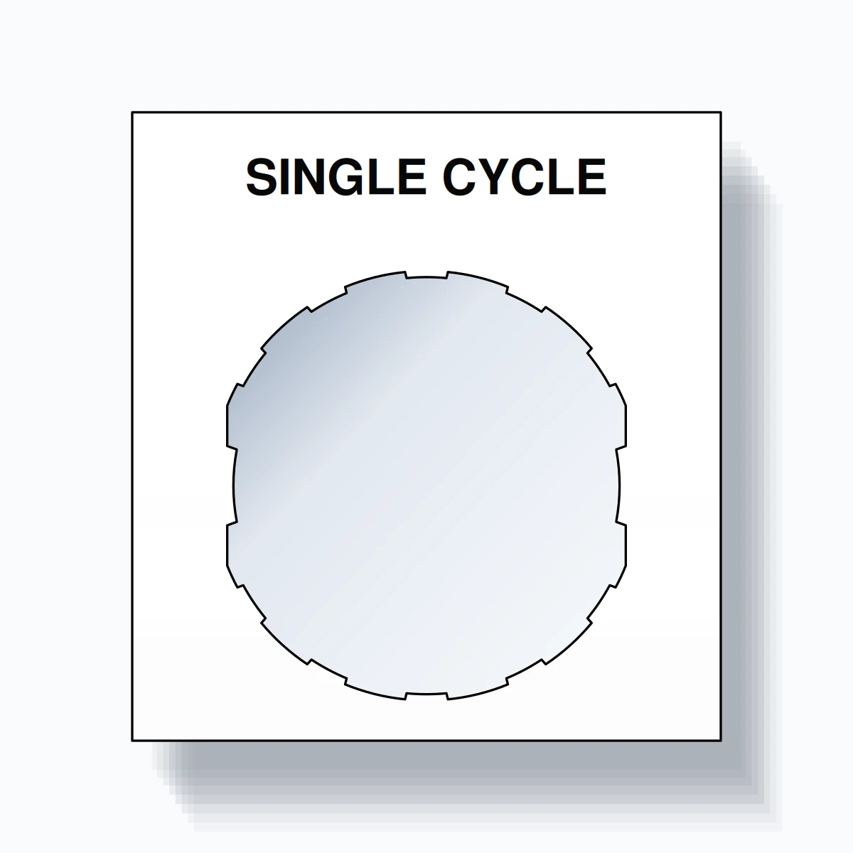 22mm Ring Tag – SINGLE CYCLE, Single-Line Square, Schneider Electric Compatible, Black on White