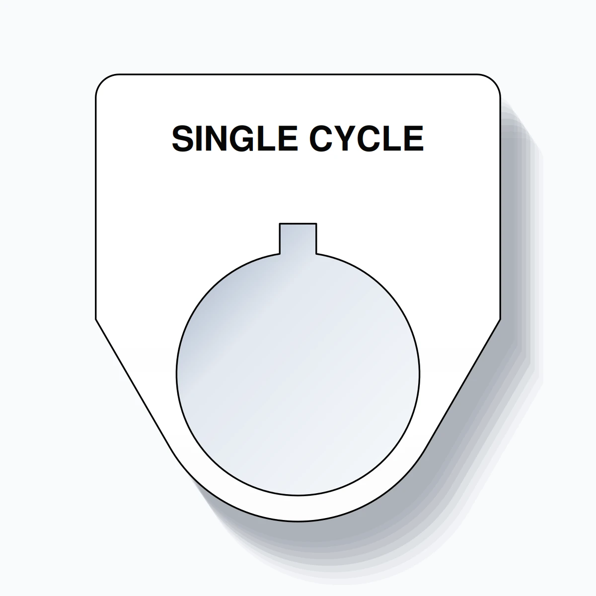22mm Ring Tag – SINGLE CYCLE, Single-Line Traditional, Allen-Bradley Compatible, Black on White