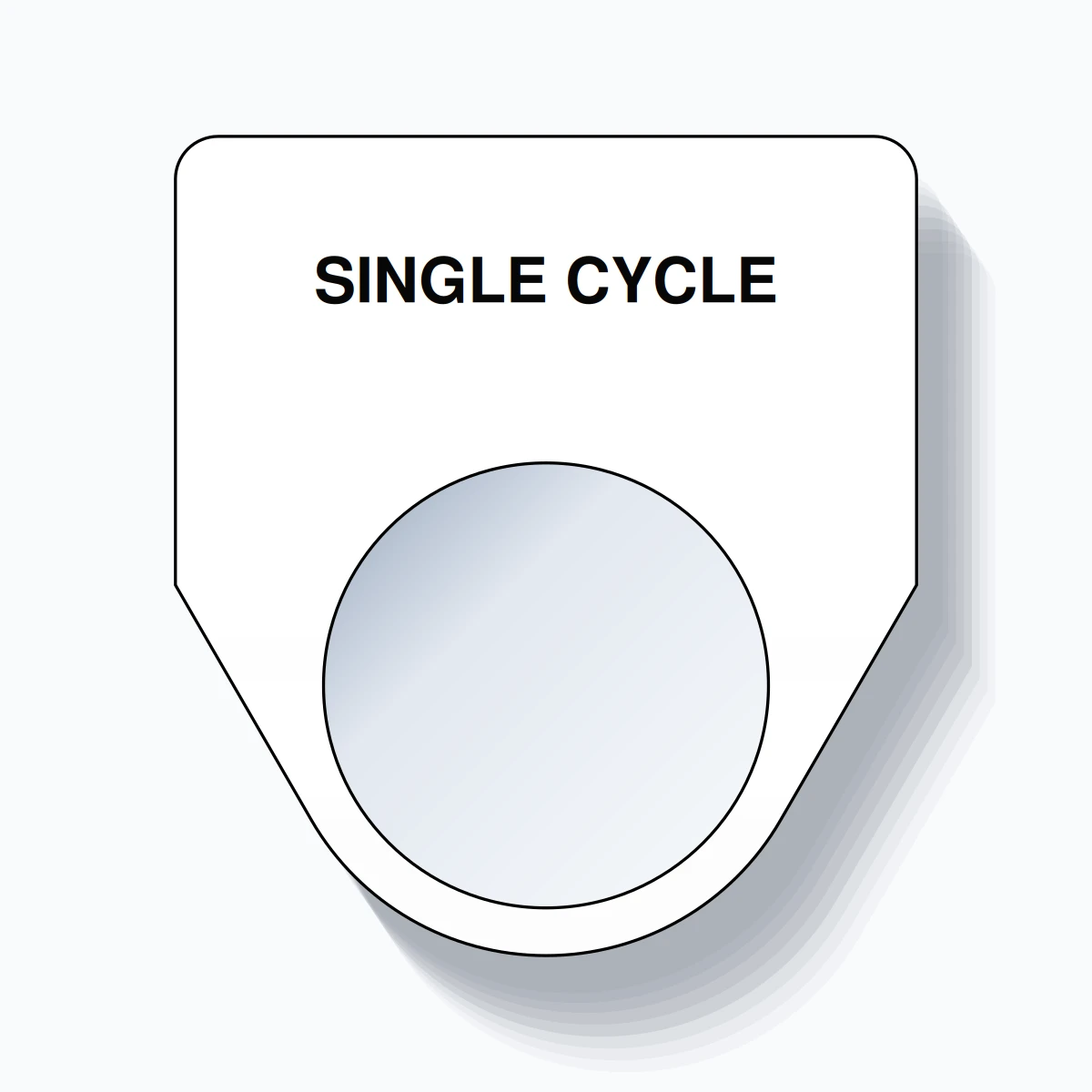 22mm Ring Tag – SINGLE CYCLE, Single-Line Traditional, Black on White