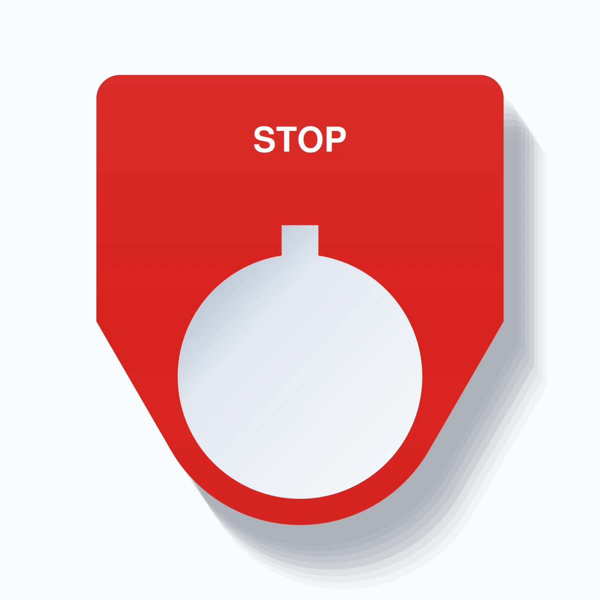 22mm Ring Tag – STOP, Single-Line Traditional, Allen-Bradley Compatible, White on Red
