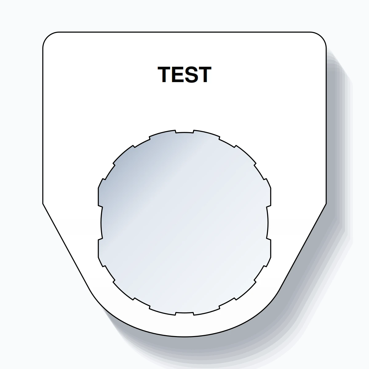 22mm Ring Tag – TEST, Single-Line Traditional, Schneider Electric Compatible, Black on White