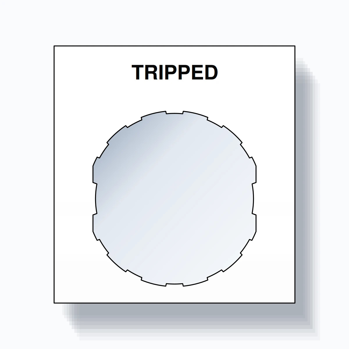 22mm Ring Tag – TRIPPED, Single-Line Square, Schneider Electric Compatible, Black on White