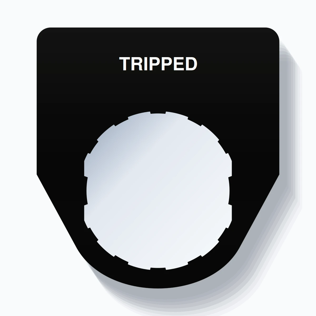 22mm Ring Tag – TRIPPED, Single-Line Traditional, Schneider Electric Compatible, White on Black