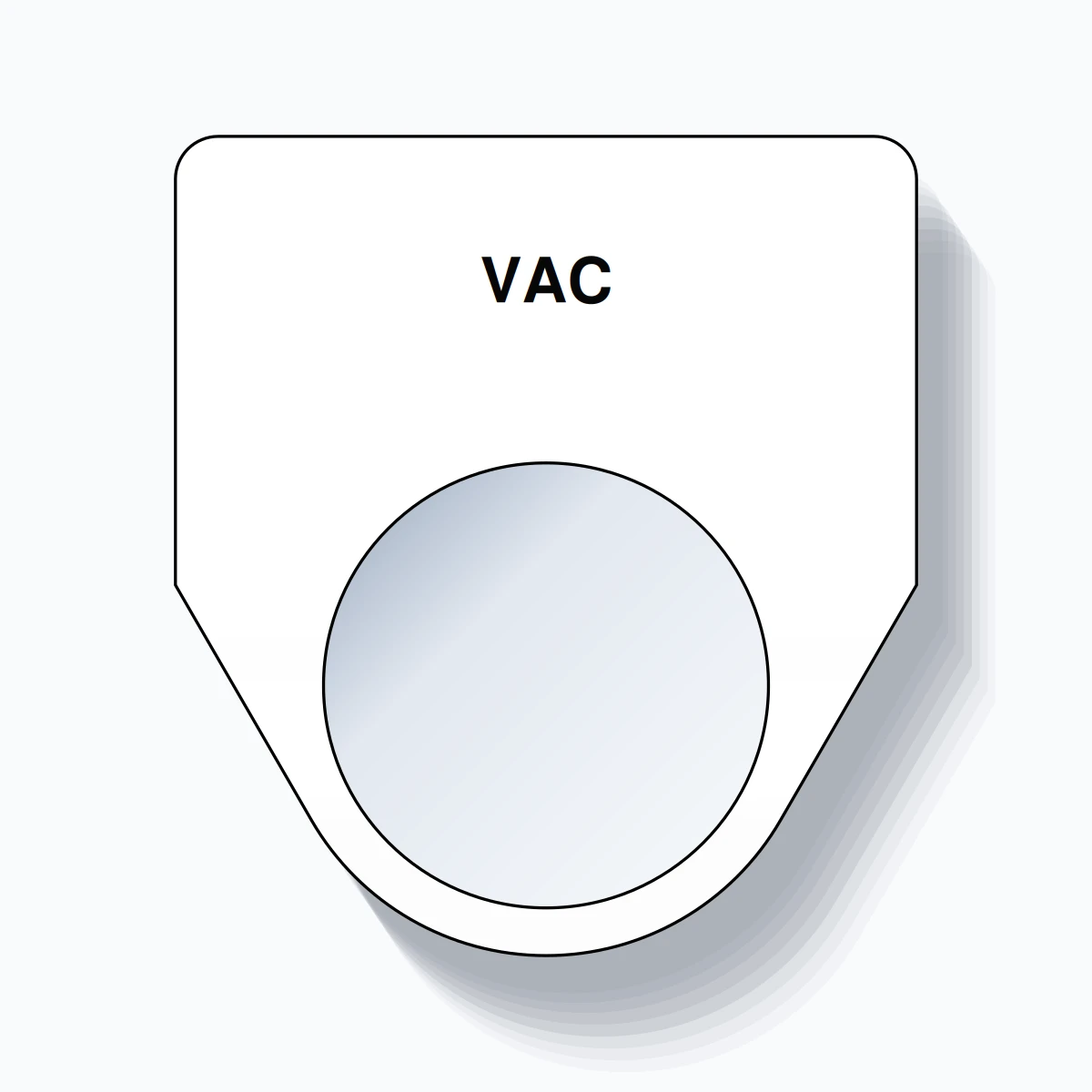 22mm Ring Tag – VAC, Single-Line Traditional, Black on White