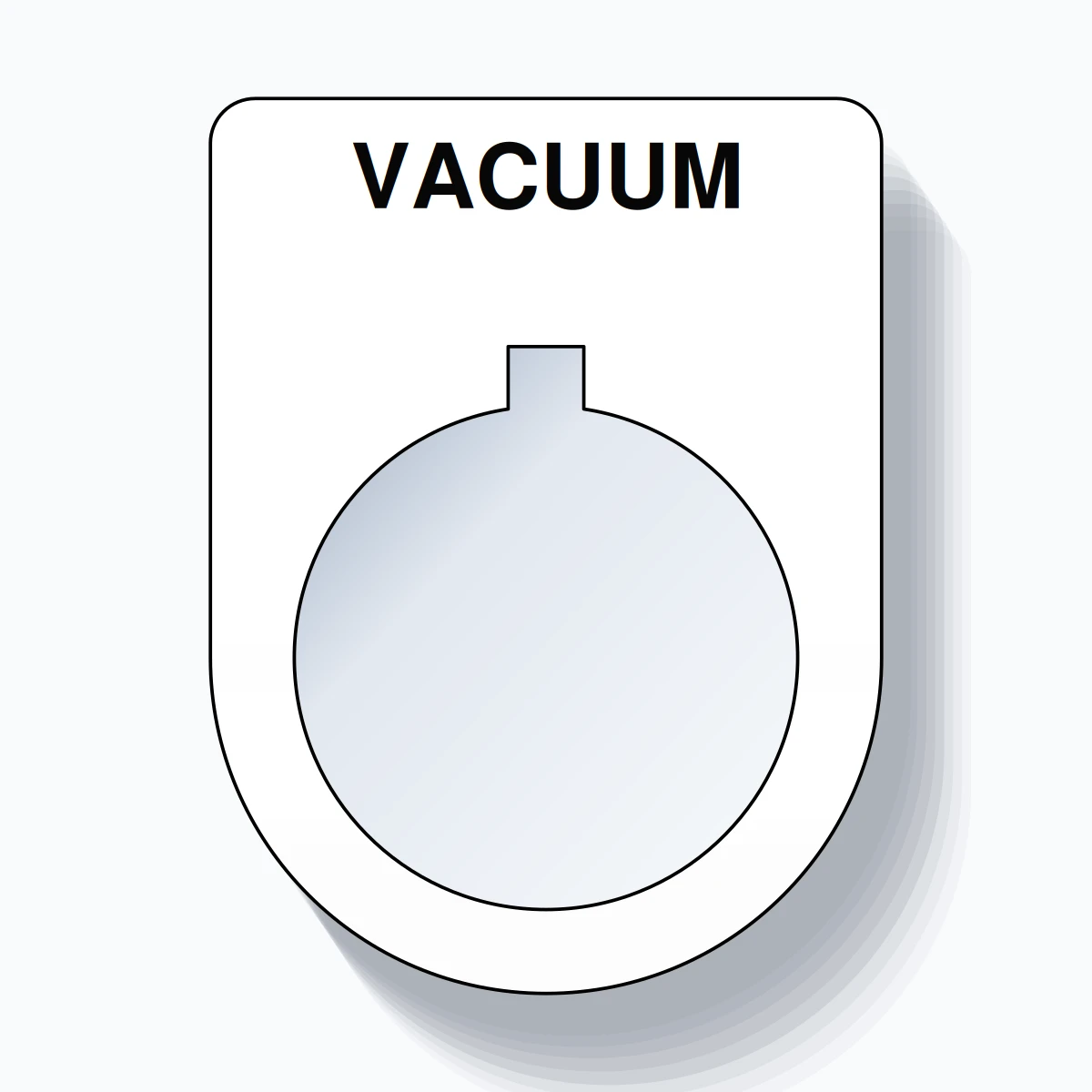 22mm Ring Tag – VACUUM, Single-Line Slim, Allen-Bradley Compatible, Black on White