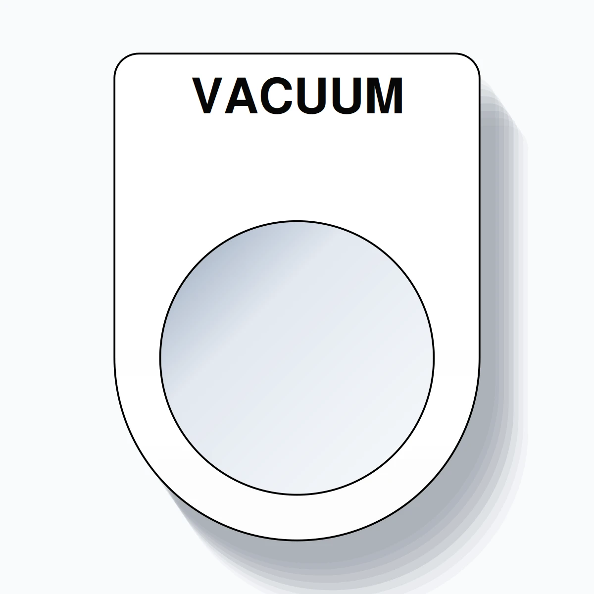 22mm Ring Tag – VACUUM, Single-Line Slim, Black on White