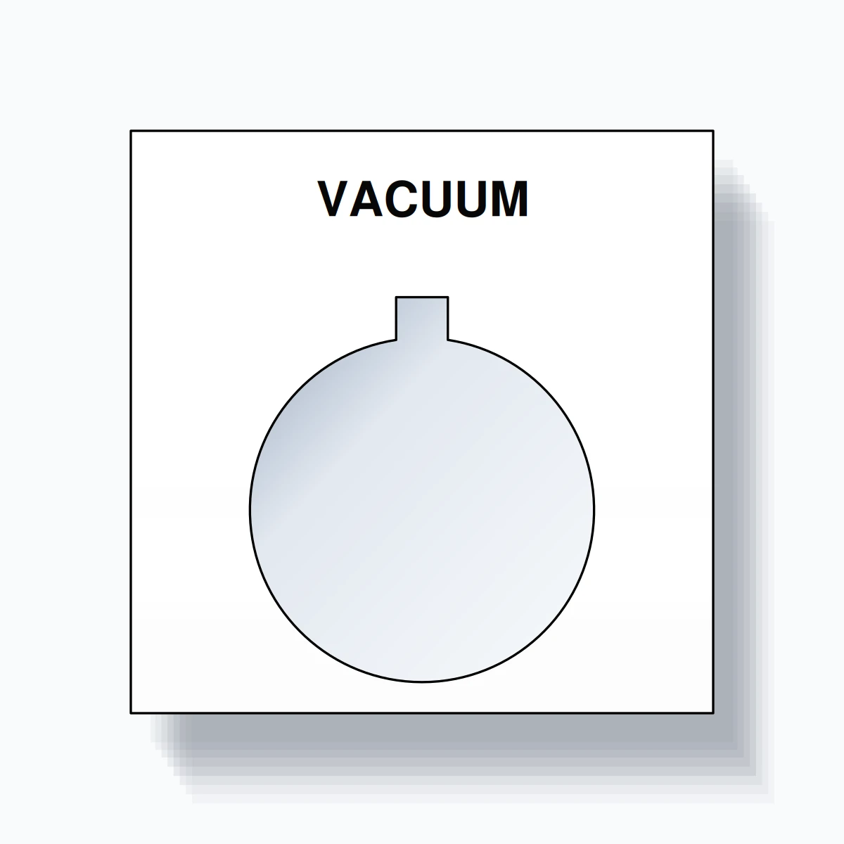 22mm Ring Tag – VACUUM, Single-Line Square, Allen-Bradley Compatible, Black on White