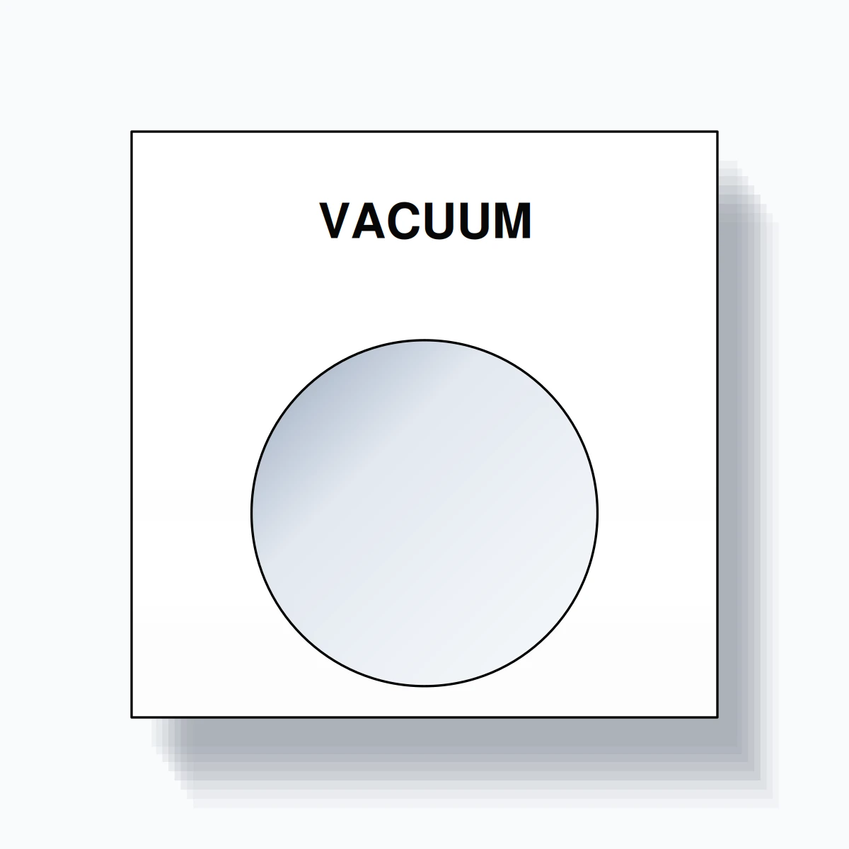 22mm Ring Tag – VACUUM, Single-Line Square, Black on White