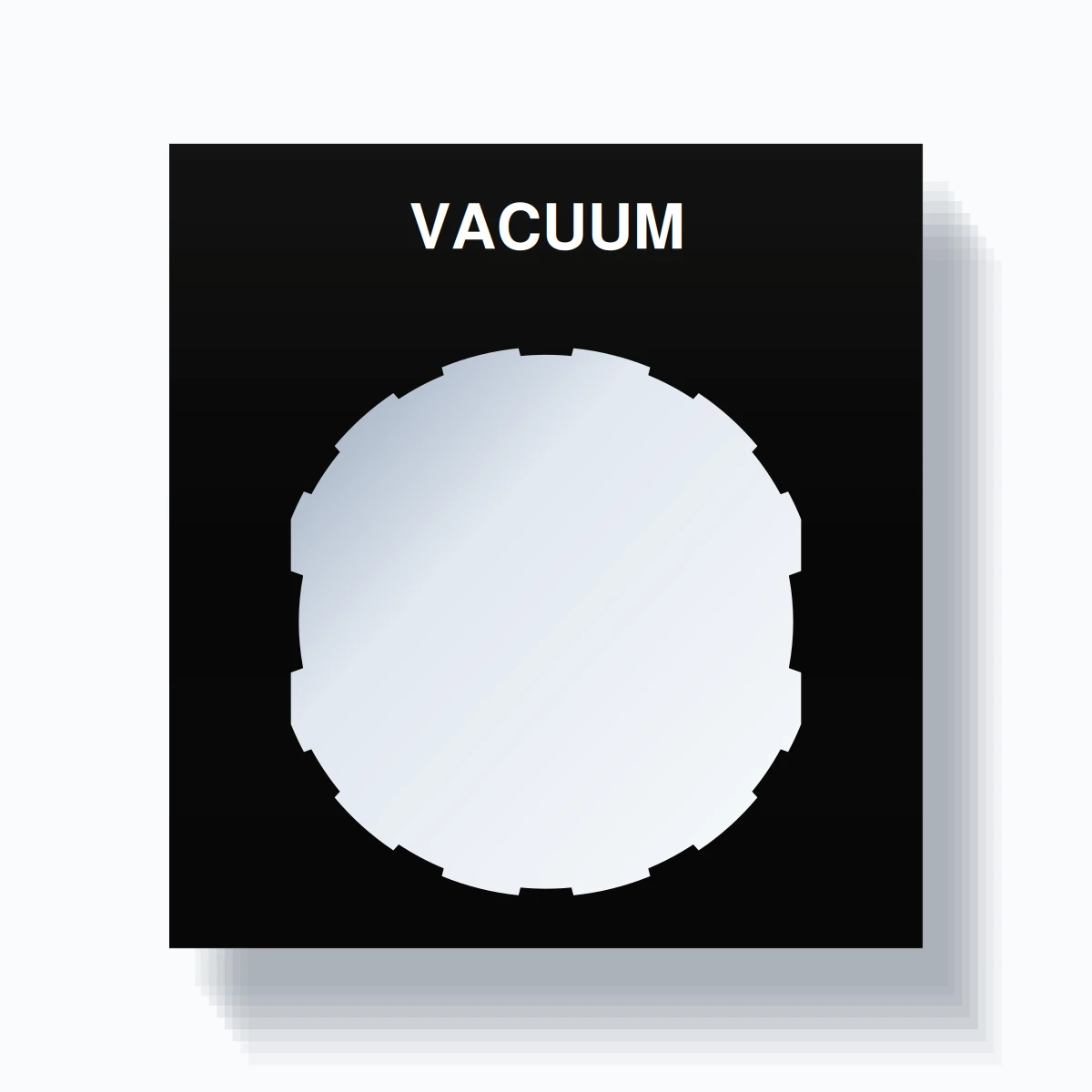 22mm Ring Tag – VACUUM, Single-Line Square, Schneider Electric Compatible, White on Black