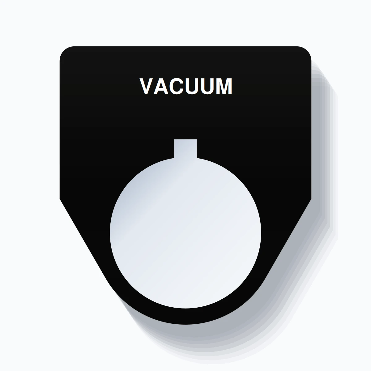 22mm Ring Tag – VACUUM, Single-Line Traditional, Allen-Bradley Compatible, White on Black