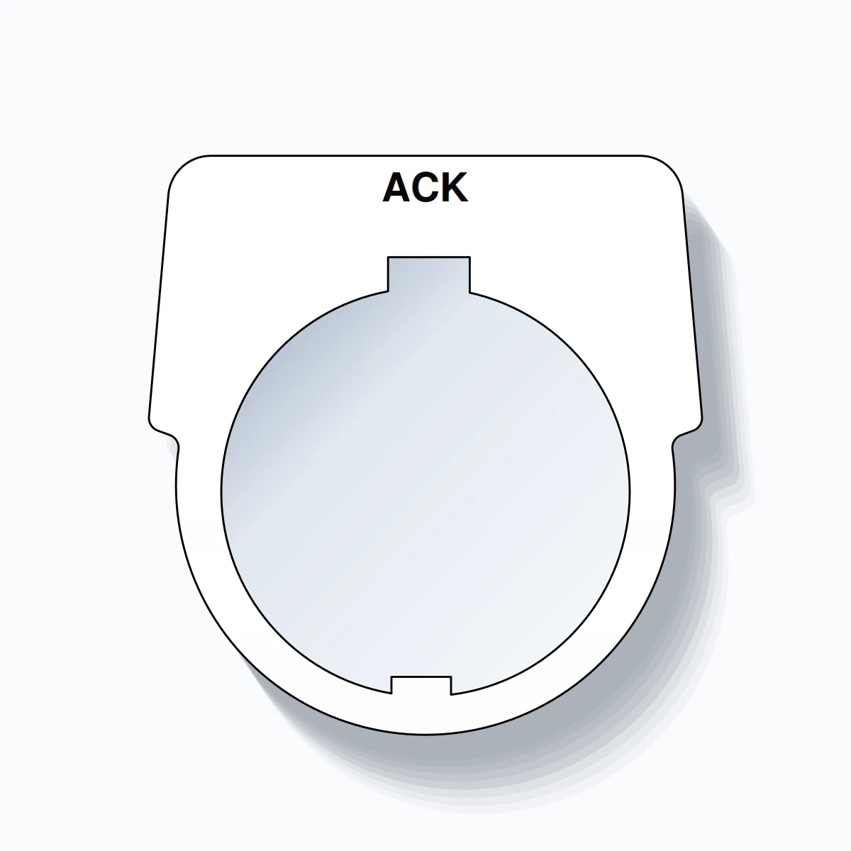 30mm Ring Tag – ACK, Single-Line Harmony 9001K, Schneider Electric Compatible, Black on White